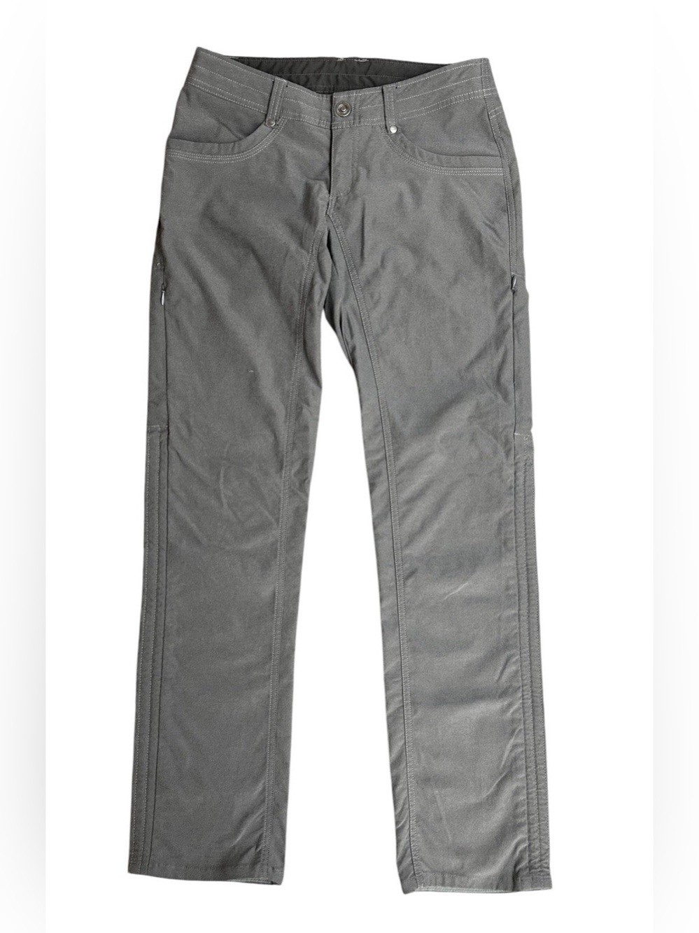 Kühl Women's Trekr Rekoil Pant Size 2 REG Gray Cargo Adjustable Hem Hiking